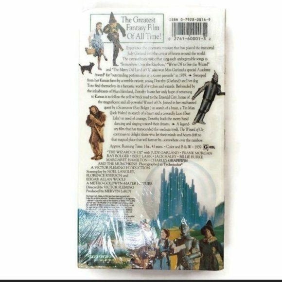 Vintage The Wizard Oz never opened VHS 1991 release Dorothy toto collectable - Picture 5 of 6